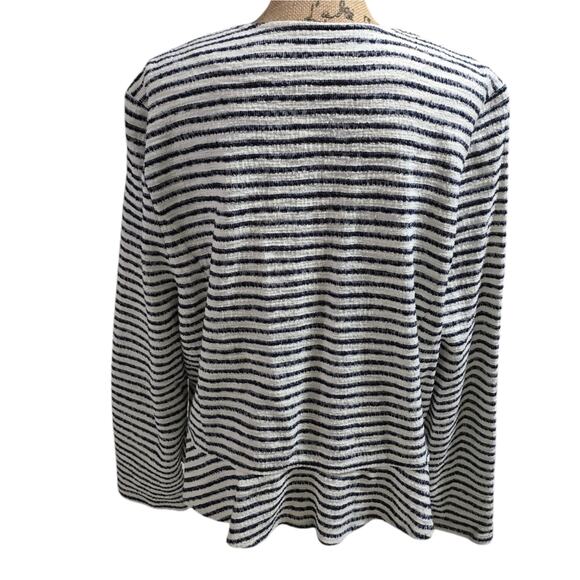 LOFT Striped Peplum Cotton Blend Blazer Women's Size XL - Picture 5 of 9